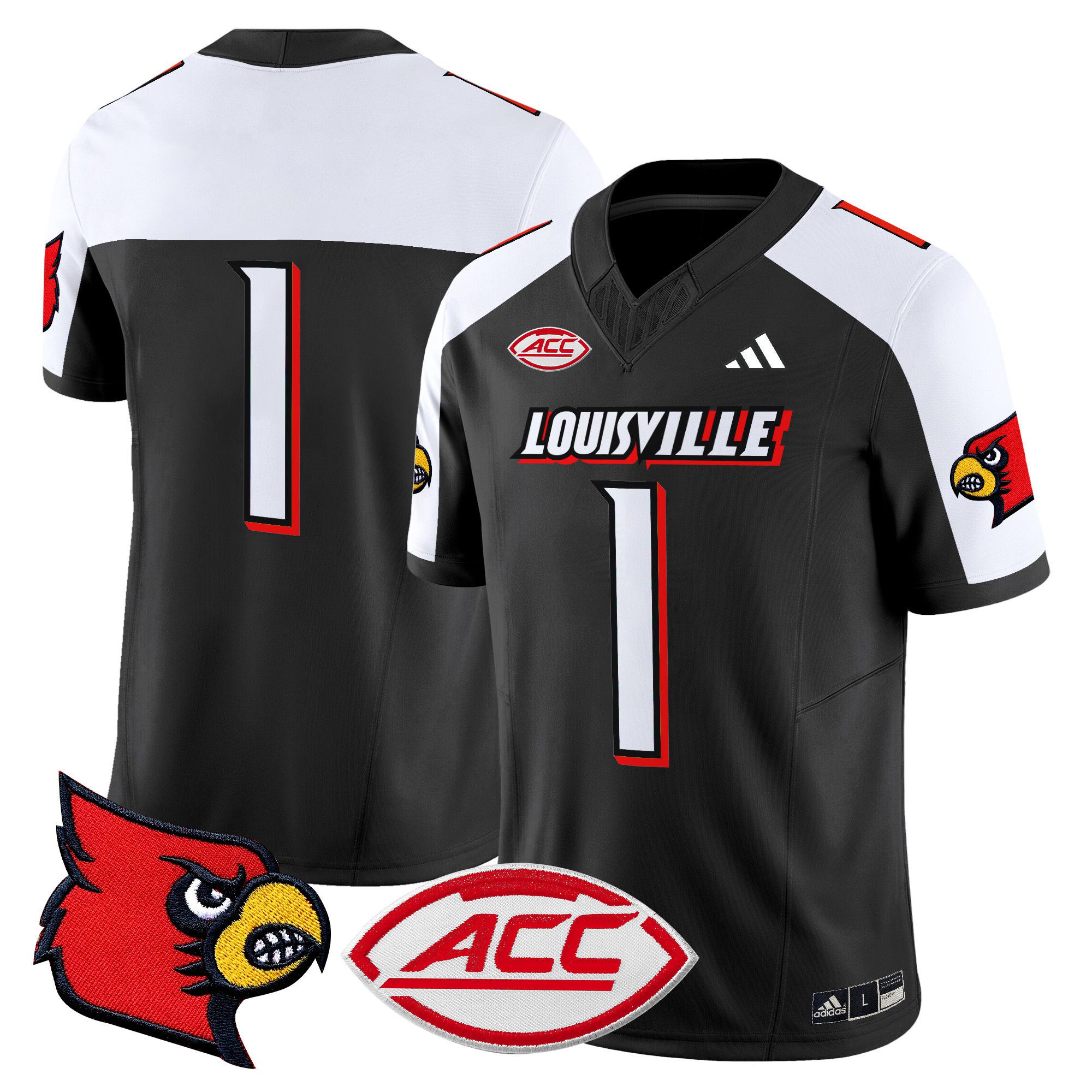 Men Louisville Cardinals #1 No Name Black 2024 Vapor Limited NCAA Jersey